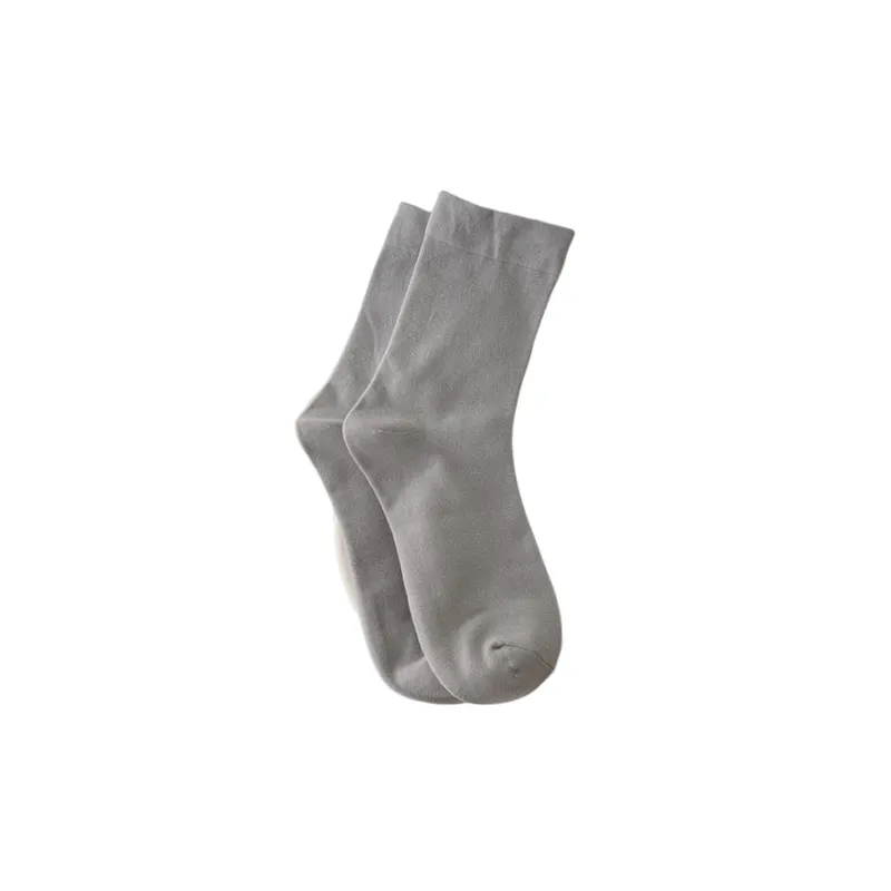 Plain Fashionable Combed Cotton Mid Calf Sock-3