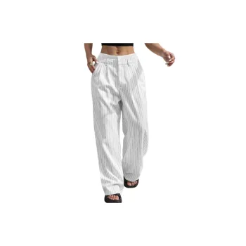 Casual Contrast Color Suit Trousers Women