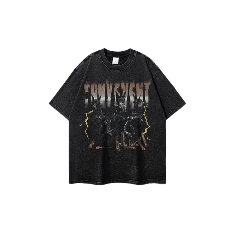 Washed Distress T Shirt-4