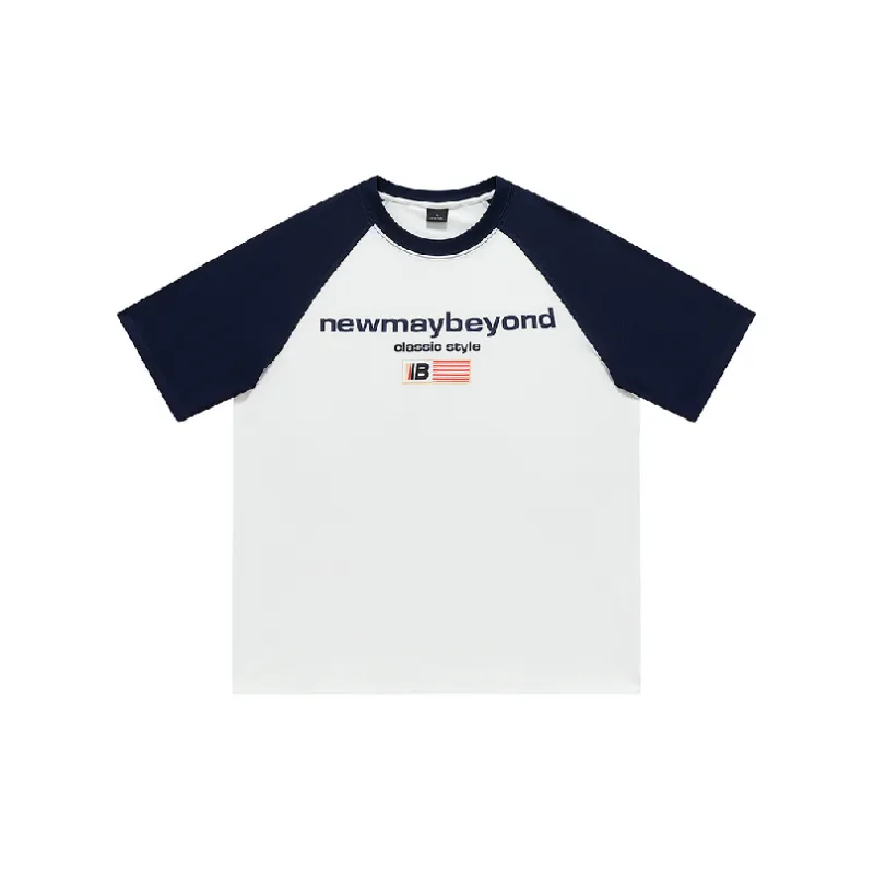 Trendy Contrast Color 100% Cotton T Shirt-4
