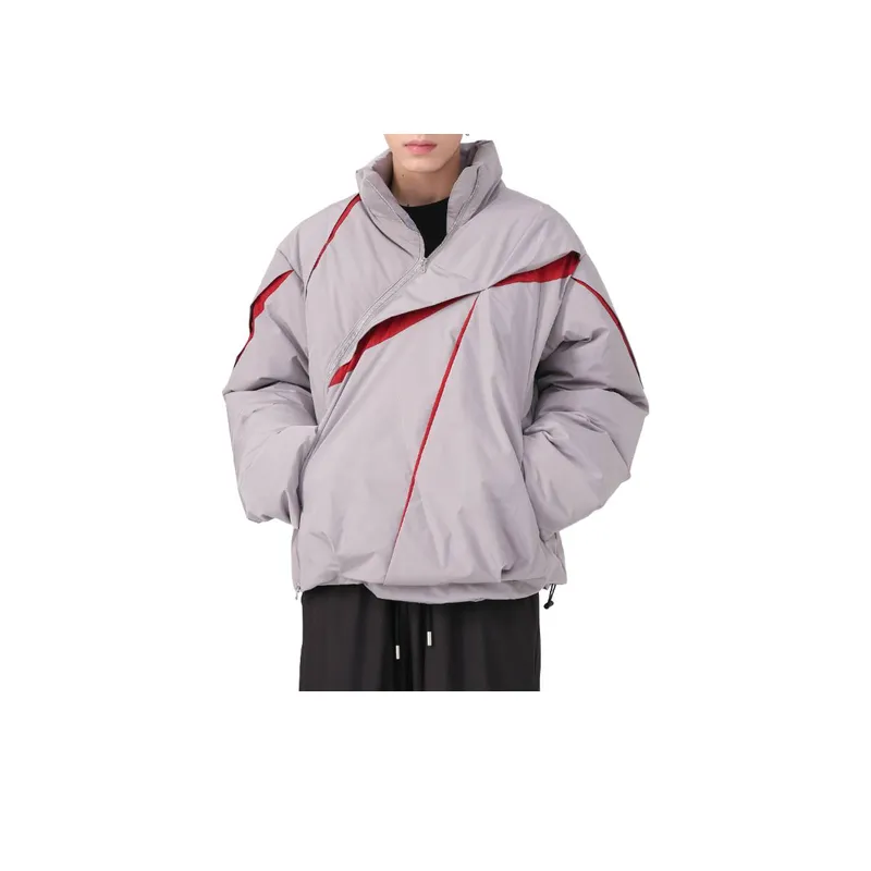 Loose Pleated Color Matching Design Cotton padded Jacket-2