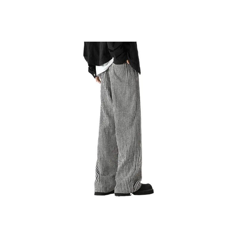 Fashionable Striped Cotton Blended Fabric Casual Pants-2