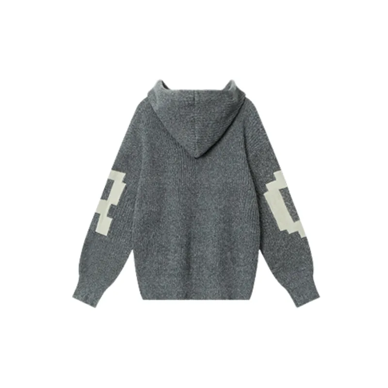 Retro High end Hooded Knitted Sweater-7