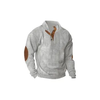 Casual Long Sleeve Corduroy Polo