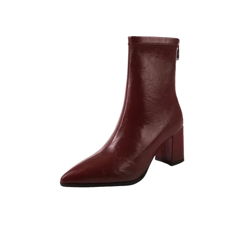 Elegant Plain Ankle Boots-8