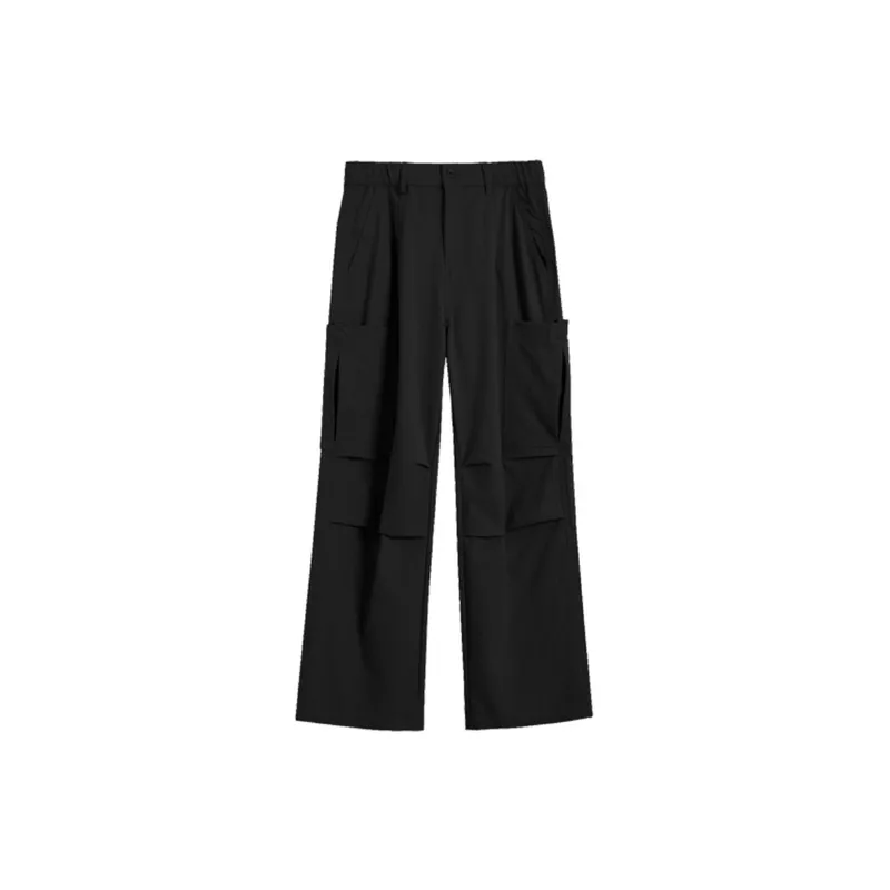Loose Straight Leg Blended Synthetic Fabrics Cargo Pants-0