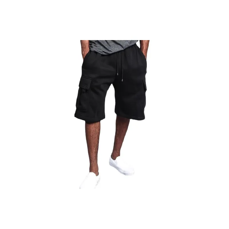 Casual Loose Cotton Blended Fabric Cargo Shorts-0