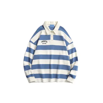 Fashionable Striped Polyester Polo