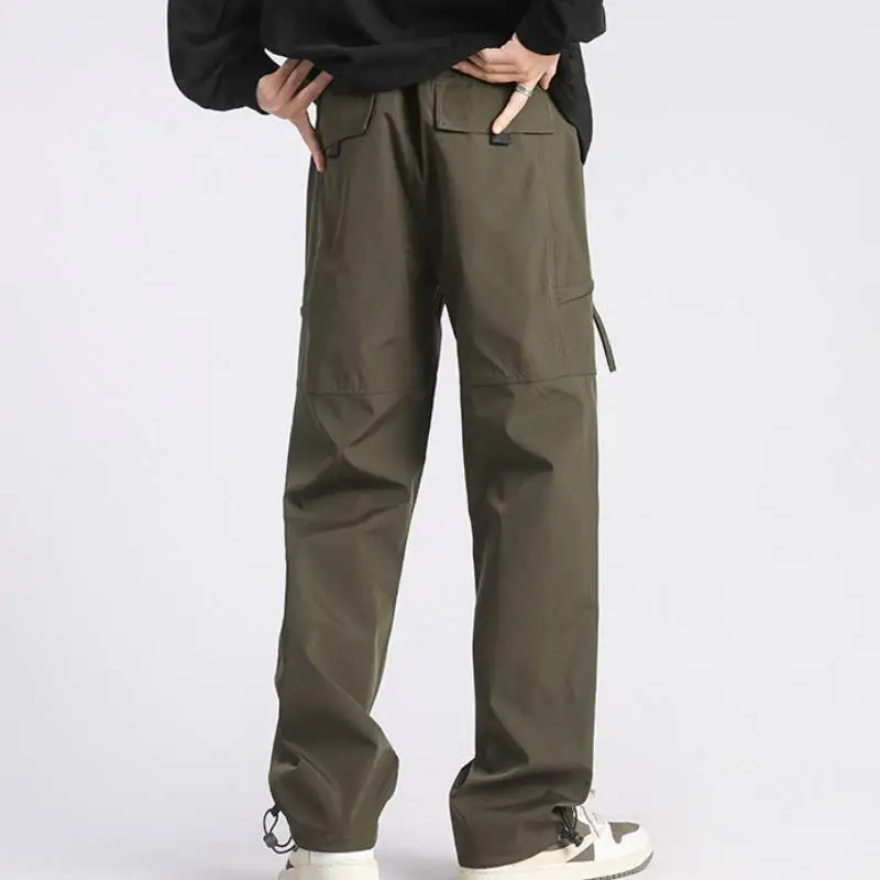 Casual Loose Blended Synthetic Fabrics Cargo Pants-2