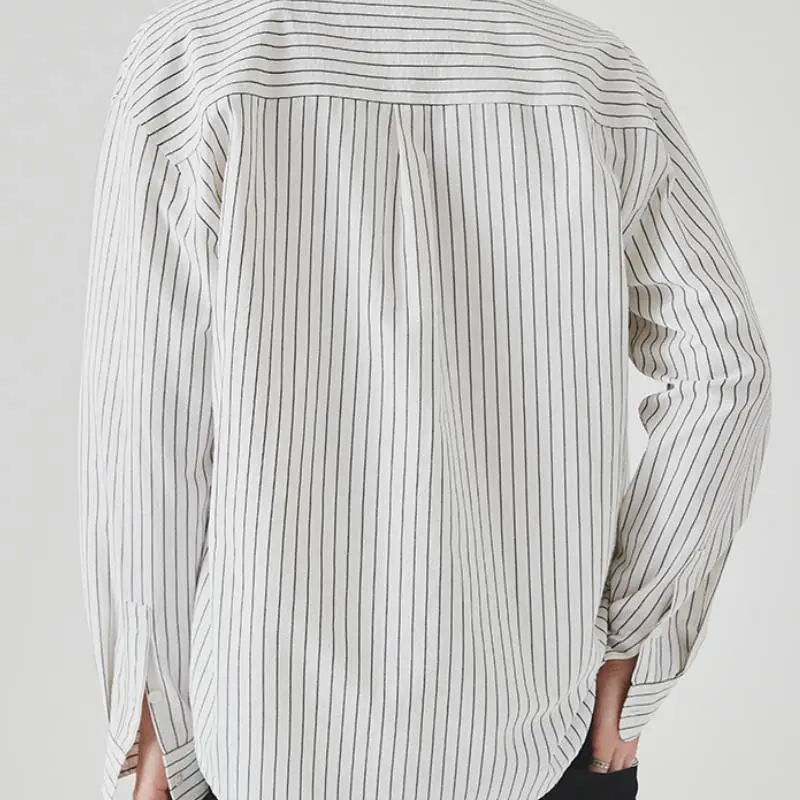 Simple Loose Cotton Blended Fabric Shirt-8