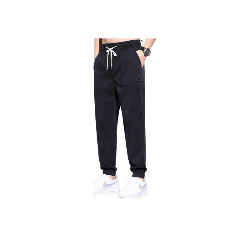 Elastic Waist Drawstring AComfortable Casual Cropped Pants-9
