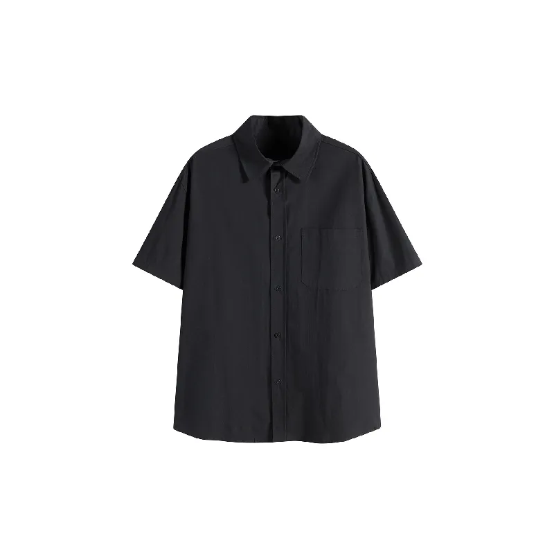 Casual Plain 100% Cotton Shirt-2