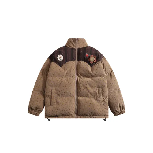 Street Retro Design Color-matching Loose Thickened Cotton-padded Jacket