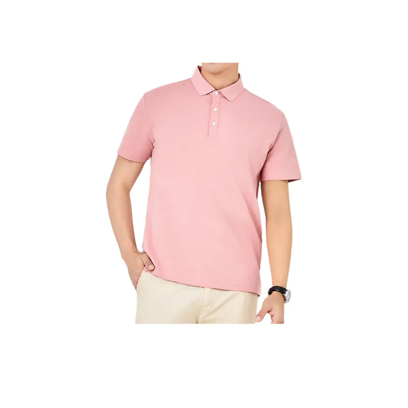 Short sleeved Embroidered Cotton Lapel T shirt-9