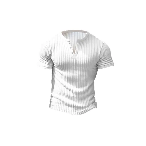 Casual Plain Blended Synthetic Fabrics T Shirt