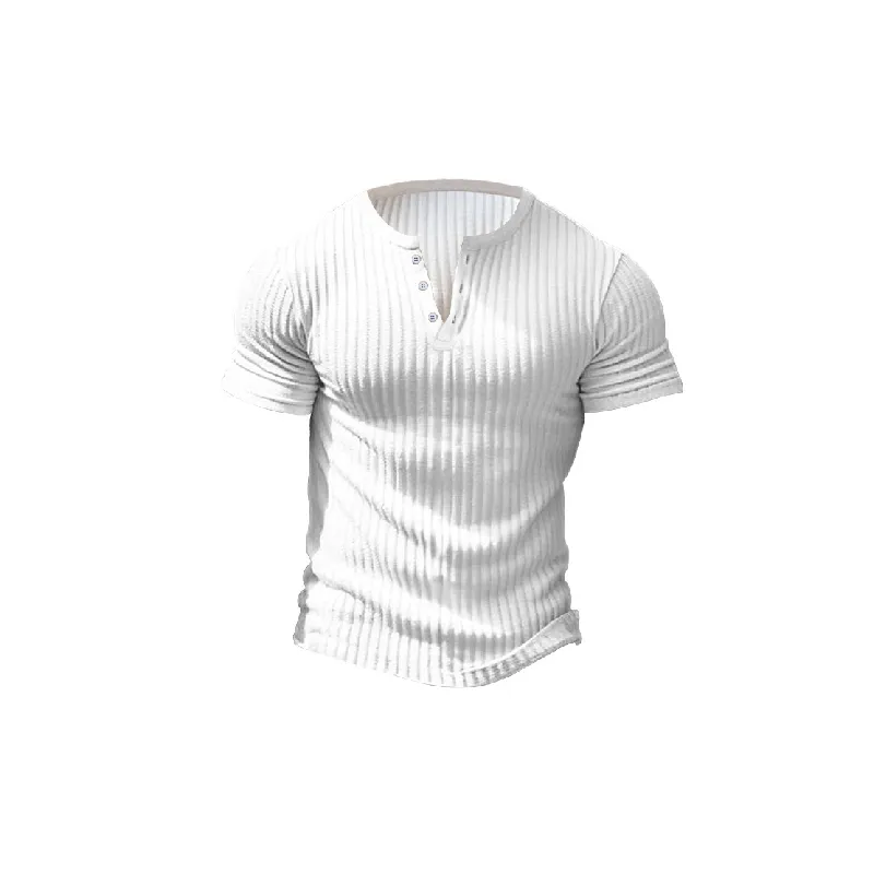 Casual Plain Blended Synthetic Fabrics T Shirt-10