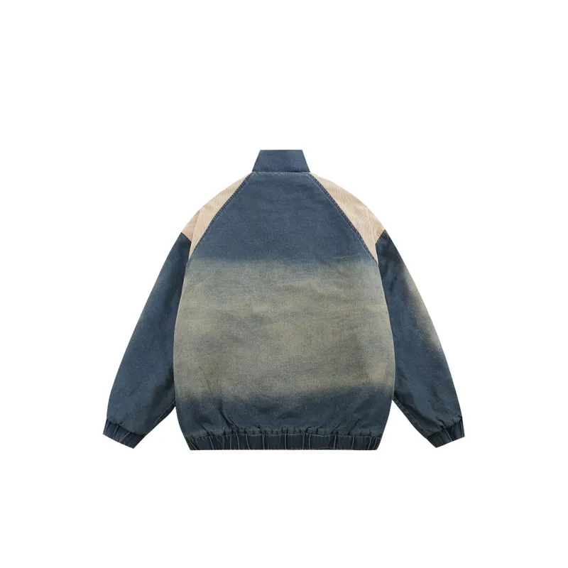 Vintage Distressed Thickened Denim Cotton-padded Coat-1
