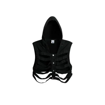 Dark Skeleton Hooded Denim Vest