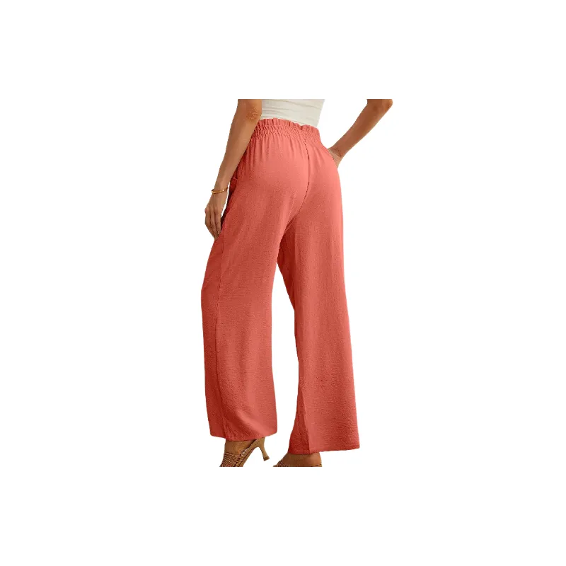 Simple Basics Polyester Casual Pants Women-5