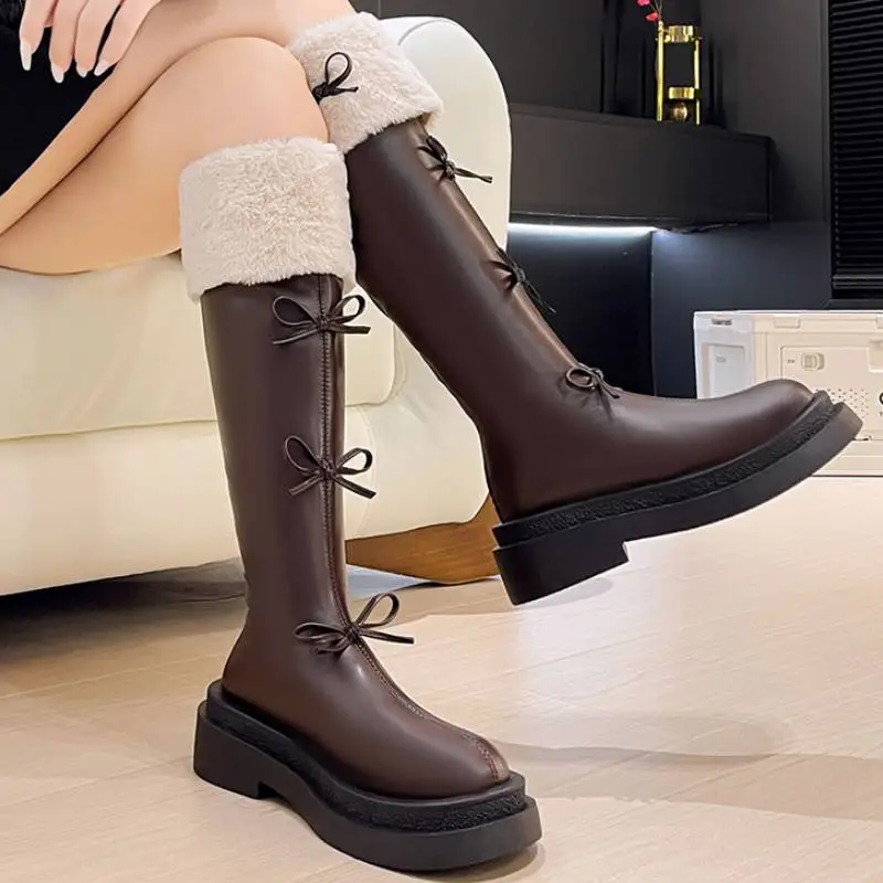 Retro Fashionable Warming Knee High Boots-5