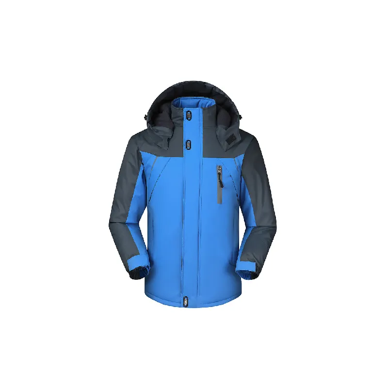 Simple Plain Blended Synthetic Fabrics Outdoor Jacket-2