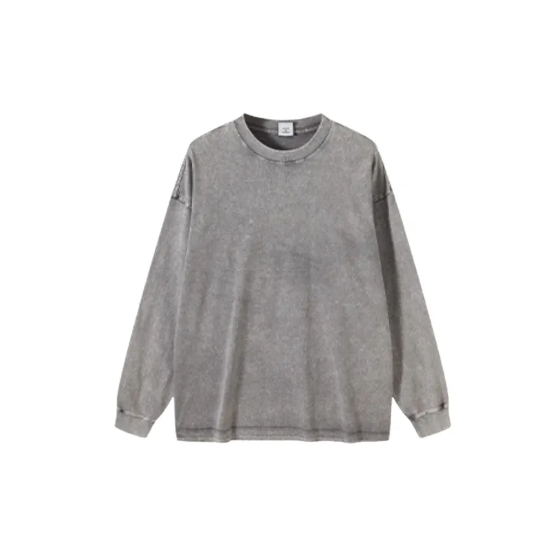 Fashion Retro Washed 100% Cotton Sweatshirt-0