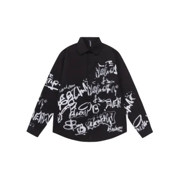 Hip hop Printed Loose Casual Long sleeved Shirt
