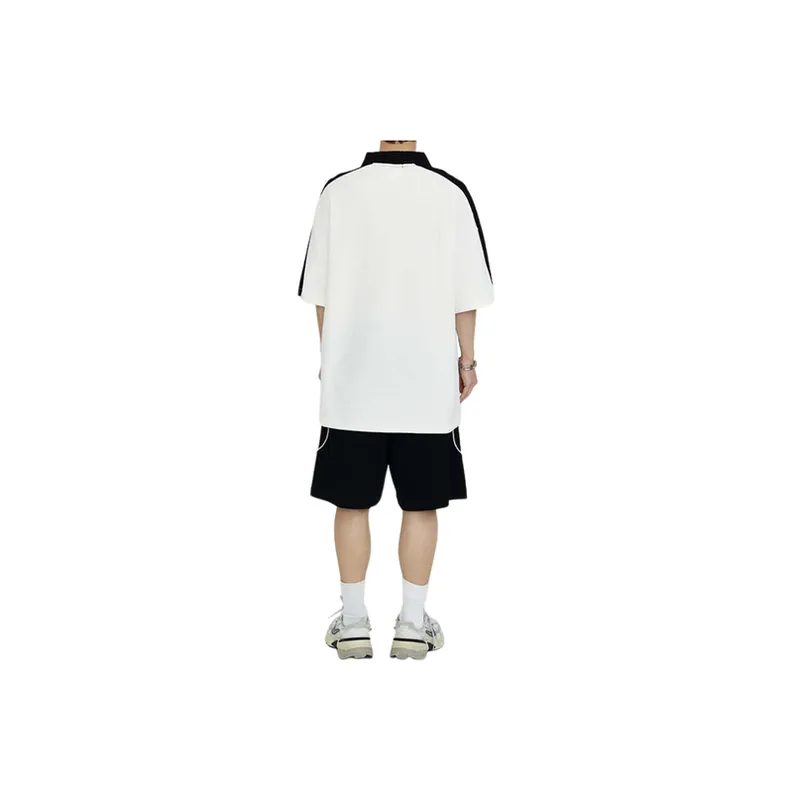 Retro Trendy Loose Letter Polo Shirt-7