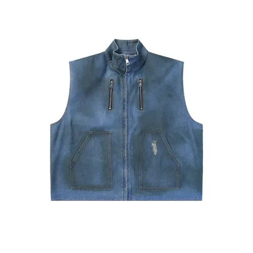 Street Tide Washed Denim Vest