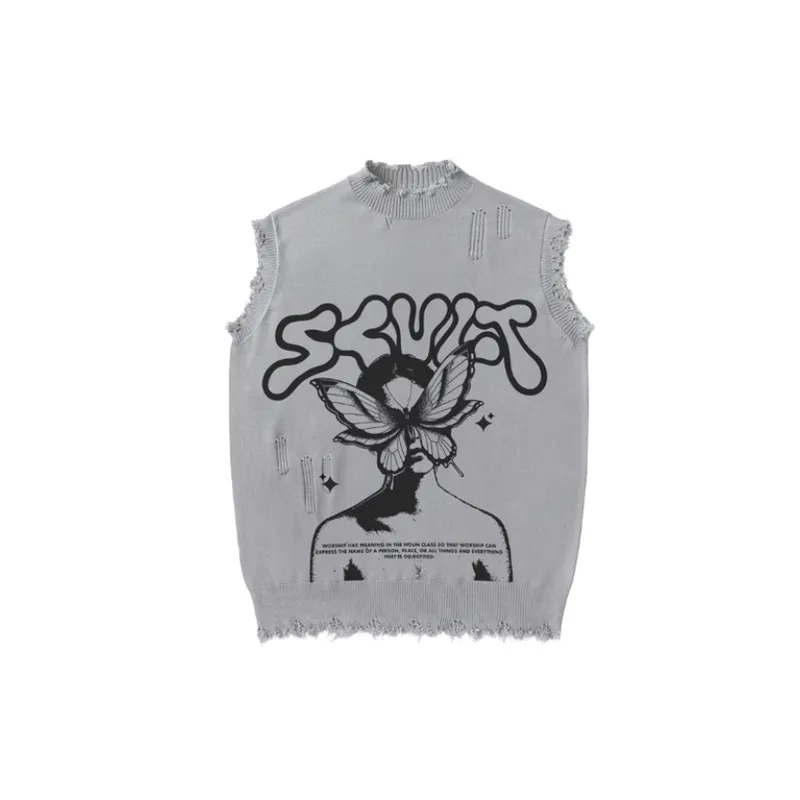 Fashionable Loose Sleeveless Vest-4