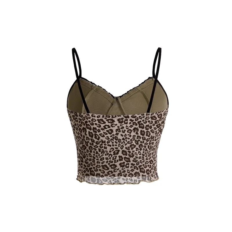 Funky Leopard Print Polyester Vest Women-3