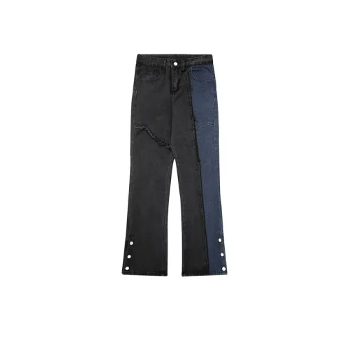 Casual Street Stitching Denim Trousers