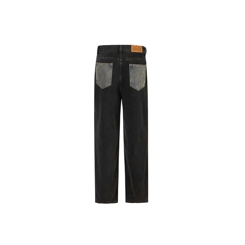 Loose Casual Fashion Washed Distressed Jeans-1