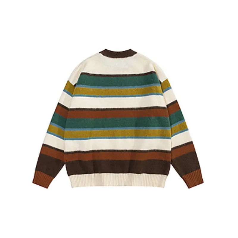 Retro Contrast Color Polyester Sweatshirt-1