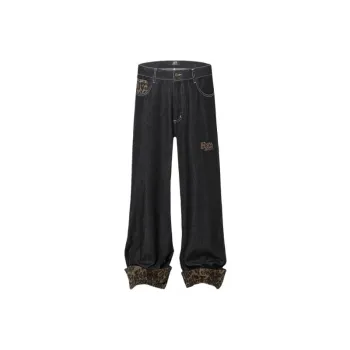 Retro Print Jeans Women