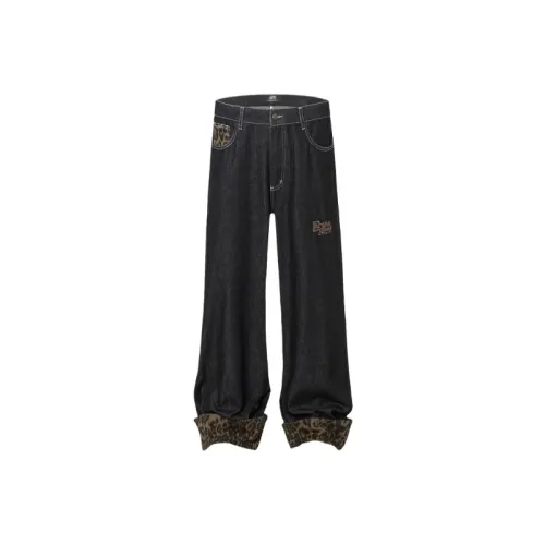 Retro Print Jeans Women