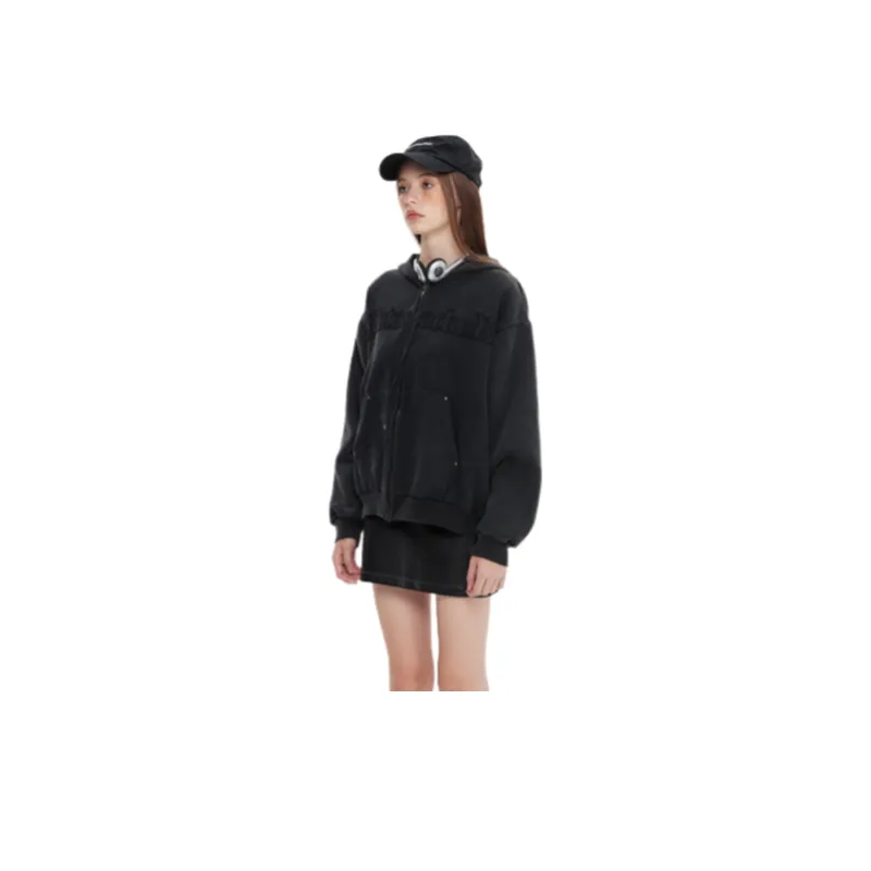Letter Embroidered Loose Casual Hoodie-6