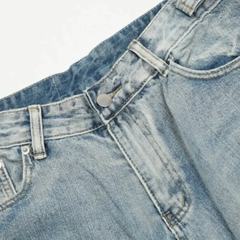 Retro Washed Denim Shorts-3