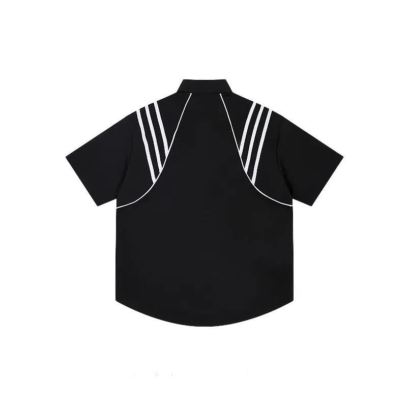 Casual Contrast Color Polyester Shirt-1