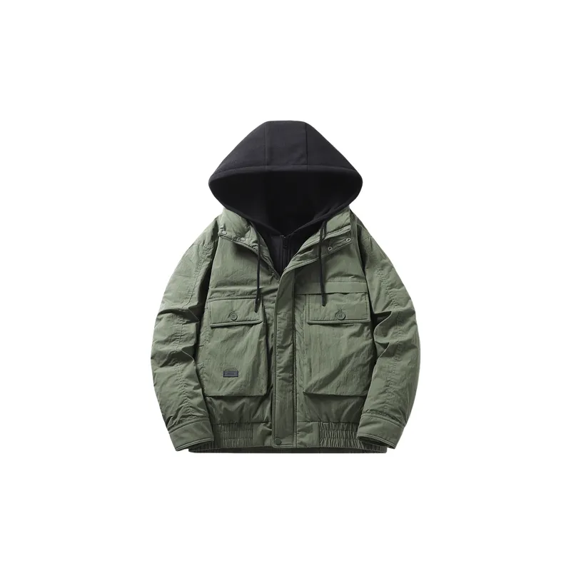 Casual Loose Cotton Blended Fabric Quilted Jacket-0