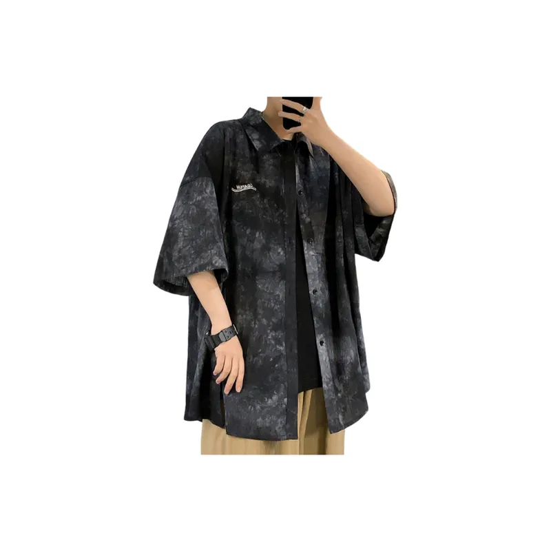Tie Dye Embroidery Trendy Loose Shirt-0