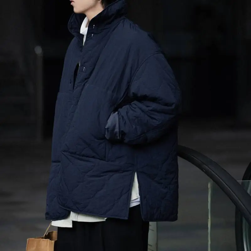Street Loose Blended Synthetic Fabrics Quilted Jacket-9