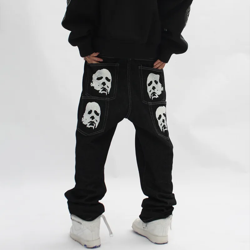 Trendy Print Jeans-3