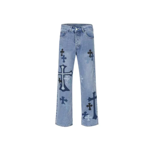 Trendy Patch Embroidered Jeans