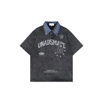 Retro Distress Cotton Polo