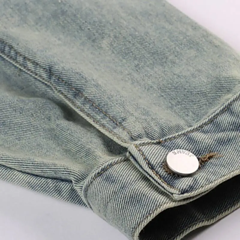 Fashion Washed Denim Jacket-3