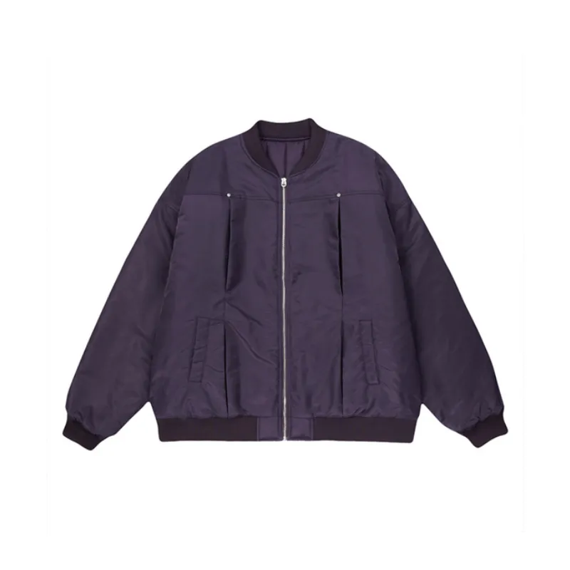 Retro Bomber Drawstring Oversize Jacket-0