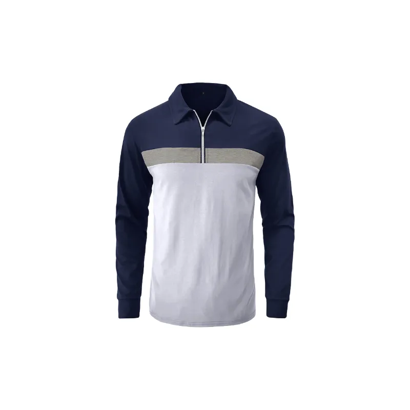 Casual Long Sleeve Cotton Blended Fabric Polo