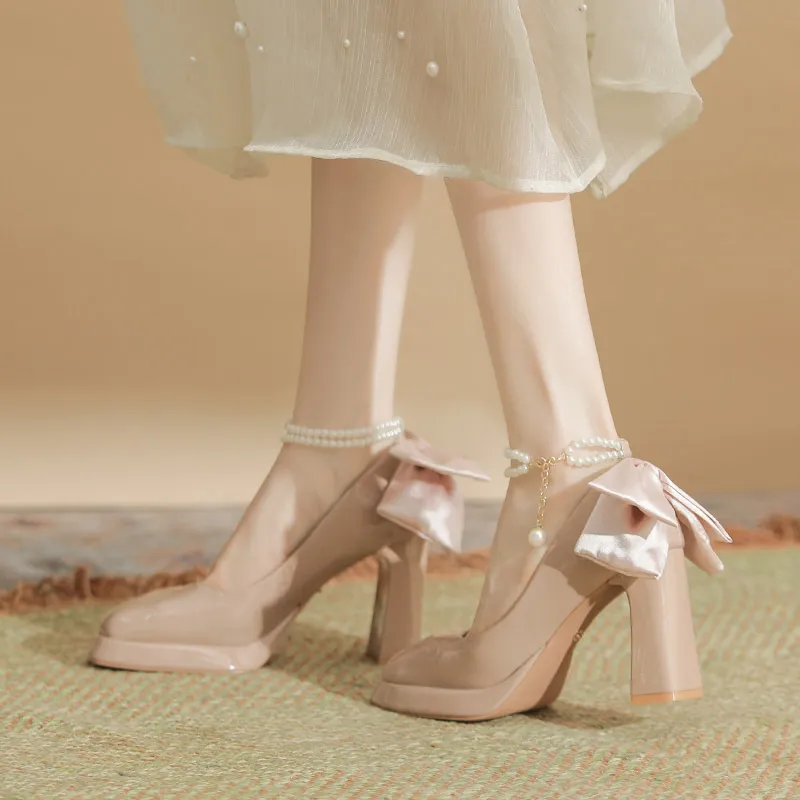 Simple Sequins High Heels-5