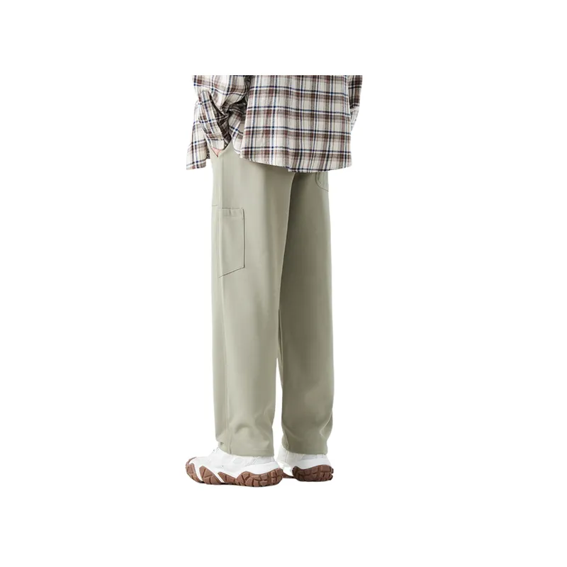 Stitching Design Twill Straight Pants-2